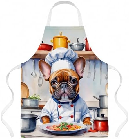 Caroline's Treasures French Bulldog The Chef Apron Cooking Kitchen Server by CarolinesTreasures