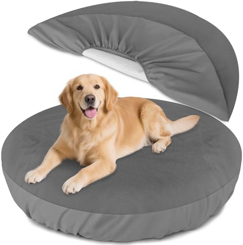 Dog Bed Covers Replacement Washable Waterproof Round Bed Protector by LotuFlor