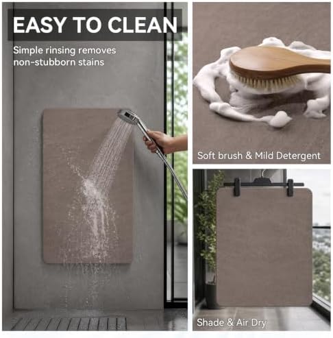 MontVoo -Bath Mat Rug-Rubber Backing Non Slip Quick Dry Absorbent Thin Bathroom - Image 6