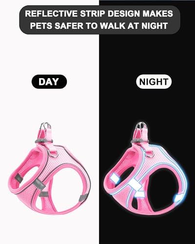 XS Black Soft Mesh Dog Harness and Leash Set, No Escape Puppy Harnesses - Image 3