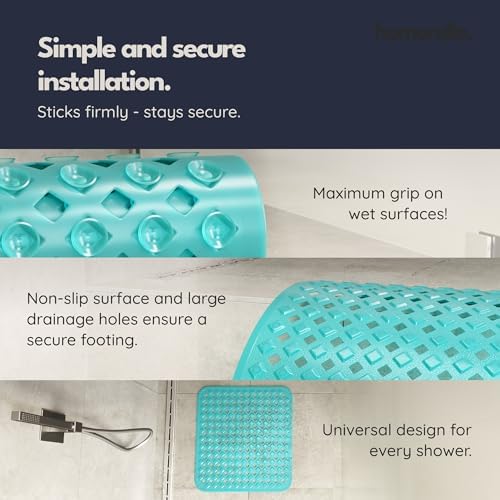 homerella Square Shower Mat Non Slip Anti Mold 21x21 Anti Slip Shower Mat - Image 4