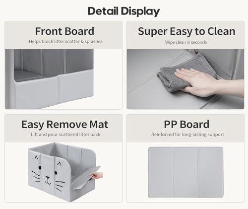 PVC Waterproof Cat Litter Box Enclosure Splash Guard - Image 6