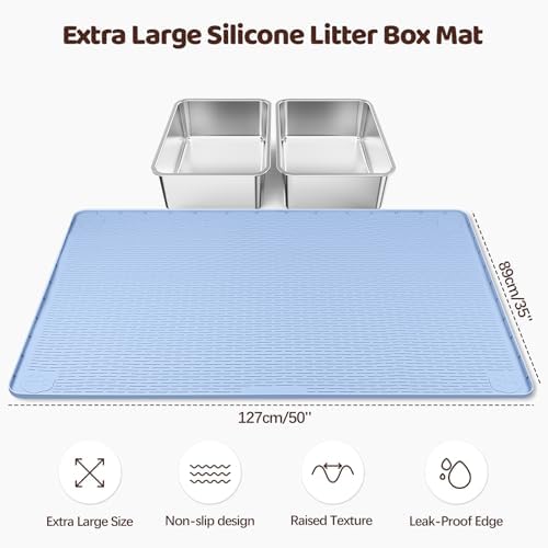 Silicone Cat Litter Mat for Litter Box 50”x35” Large Cat Mat - Image 2