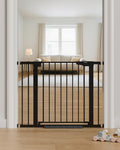 Cumbor 30-40.6 in Baby Gate for Stairs and Doorways, Dog Gate Indoor Black by Cumbor