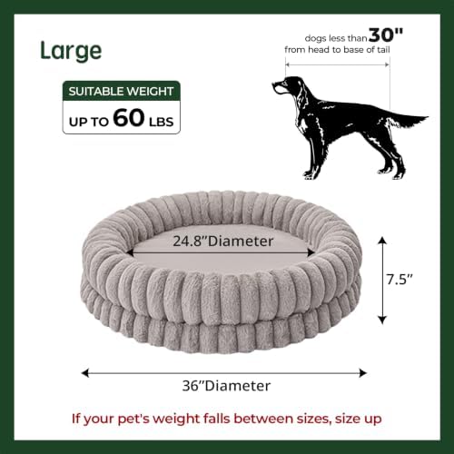 BALANCE Luxury Donut Dog Bed, 36 Inches Round Dog Beds Large Sized Dogs Washable - Image 5