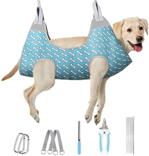 Supet Dog Grooming Hammock for Nail Trimming, Pet Grooming Hanging Harness by Supet