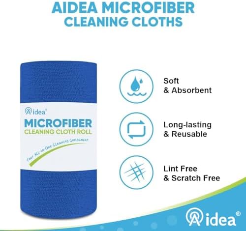 AIDEA Microfiber Cleaning Cloth Roll-55 Sheets, Cleaning Rags 11×9" - Image 3