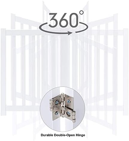 LZRS Wooden Free Standing Dog Gate 60" W x 24" H, Foldable Solid Hardwood Pet - Image 6