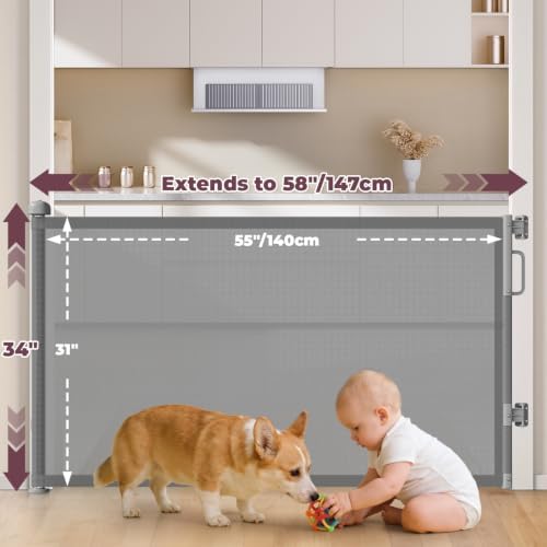 2Pack Retractable Baby Gates for Stair - Image 2