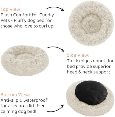 Calming Donut Dog Bed for Small Dogs, Round Dog Bed for Medium & Large Dogs - Image 6