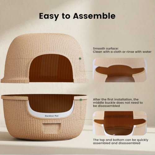 Hidden Cat Litter Box with Faux Plant & Scoop, Drawer Decorative Litter Box - Image 5
