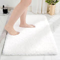 Disolla White Bathroom Rugs 20x32, Microfiber Non-Slip Plush Thick Bath Mat by Disolla