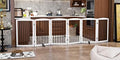 PUPETPO Freestanding Pet Gate for Dogs, Indoor Wooden Foldable Dog Gate for by PUPETPO