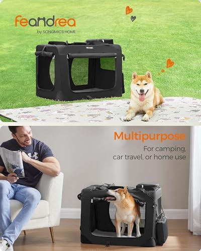 Feandrea Collapsible Soft Dog Crate, Portable Travel Carrier, 28 Inches - Image 2