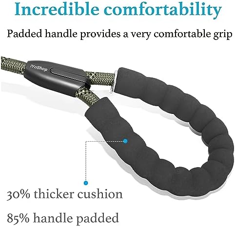 iYoShop Double Dog Leash, 360° Swivel, No Tangle, Military Green - Image 4