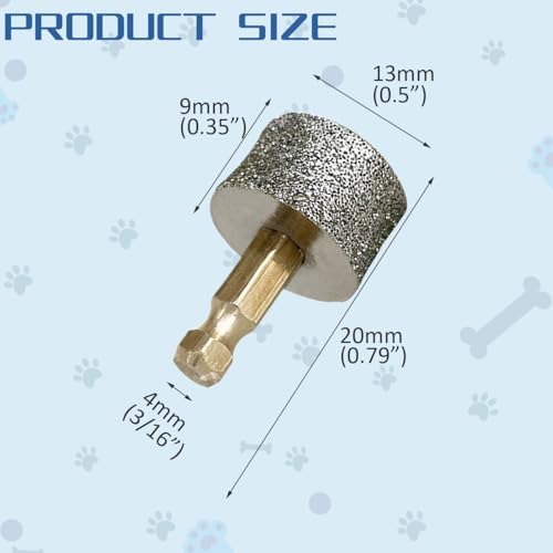 Dog Nail Grinder Wheels Head Bits 2PCS, Diamond Grinding Wheels Compatible - Image 2