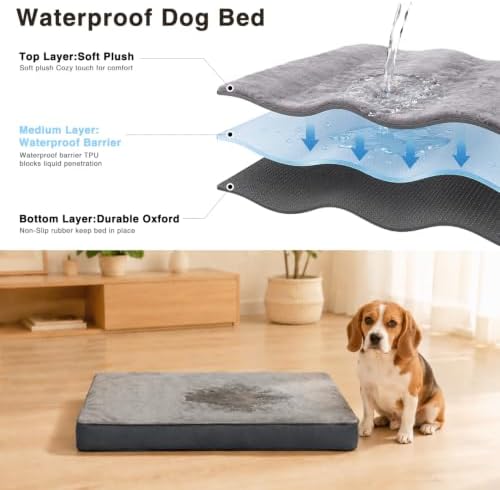 Dog Crate Bed Waterproof Deluxe Plush Dog Beds - Image 6