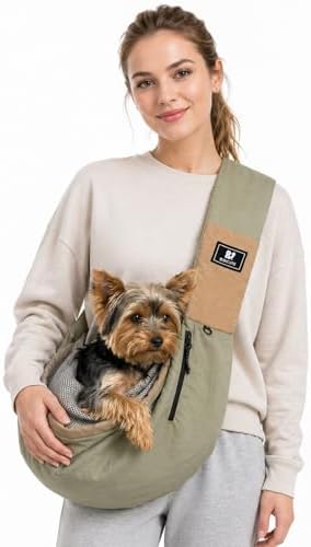 Dog Carrier Sling for Small Dogs & Cats, Puppy Sling Bag by GenJuw