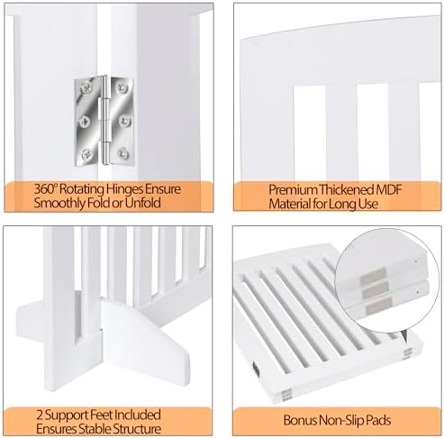 Freestanding Pet Dog Gate 24 Inch Foldable Dog Fence Indoor 3 Panel Extra Wide - Image 4