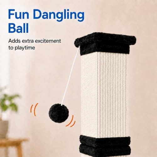 Vertical Cat Scratching Post for Indoor Cats, Sisal Scratch Tower - Image 5