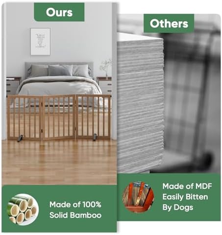 Dog Gates for Doorways, Freestanding Dog Gate Indoor, Foldable Pet Gates for - Image 5