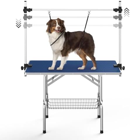 Lyromix 42'' Stainless Steel Pet Dog Grooming Table, Arm/Noose/Tray by Lyromix