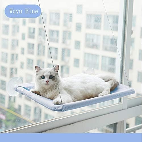 Blue Cat Hammock for Window, Cat Window Perch for Indoor Cats by JinRui-T