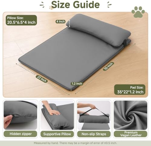Waterproof Dog Crate Pad with Pillow, Outdoor Large Dog Bed - Image 6