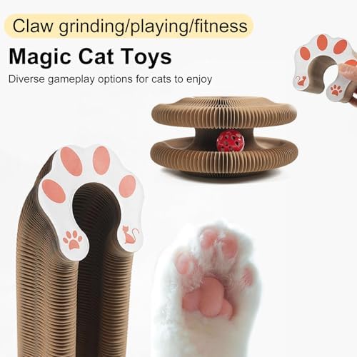Kitty Curls Cat Toy, Foldable Magic Organ Toy, Cat Scratcher Board - Image 3