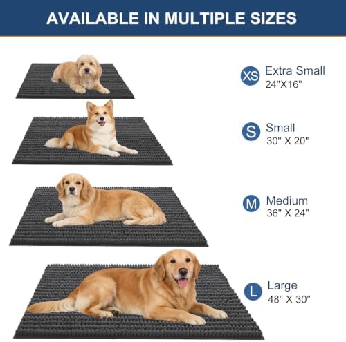 OLANLY Dog Door Mat for Muddy Paws 36x24, Ultra-Absorbent Chenille Mud Mat - Image 2