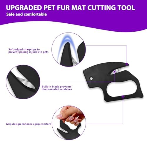 2Pcs Knotting Comb for Cats, Pet Knotting Comb, Matted Fur Remover - Image 4