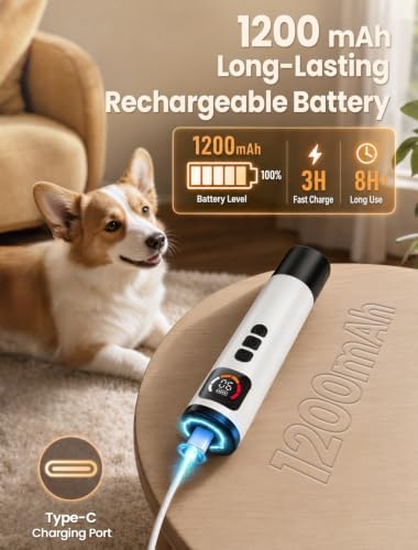 Dog Nail Grinder, Quiet 6-Speed Electric Pet Nail Trimmer - Image 7