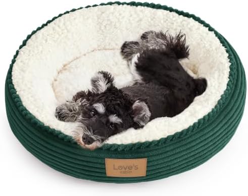 Love's cabin Round Donut Cat and Dog Cushion Bed, 24in Pet Bed by Lovescabin