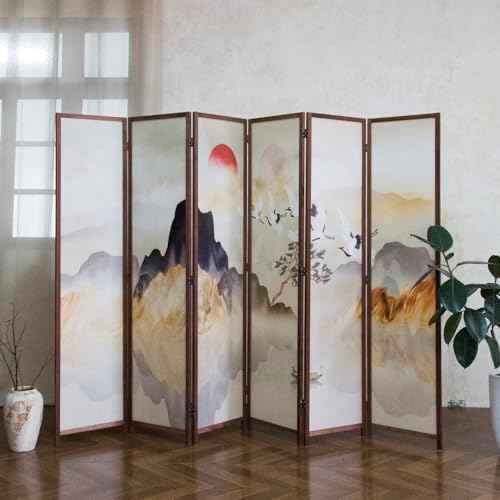 6 Panel Room Divider, 5.6 ft Tall Blackout Folding Privacy Screen - Image 4