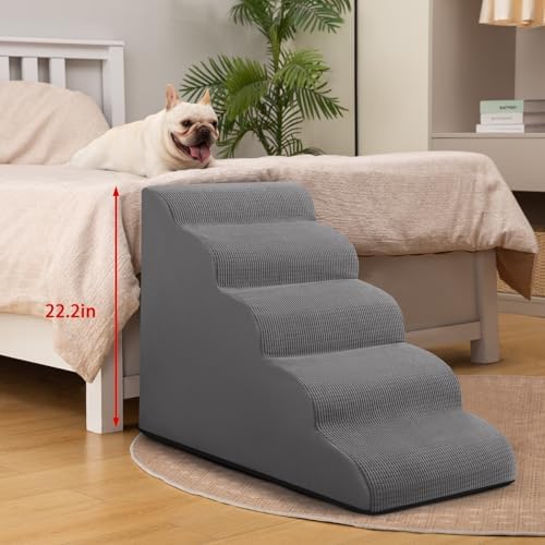 Aodisman Dog Stairs for High Bed, 5-Step Pet Ramp for Small Dogs and Cats - Image 5