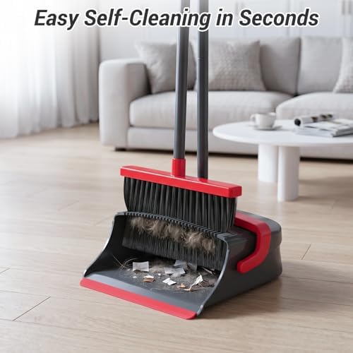 Broom with Dustpan Set for Pet Hair & Dust Cleanup - Image 5