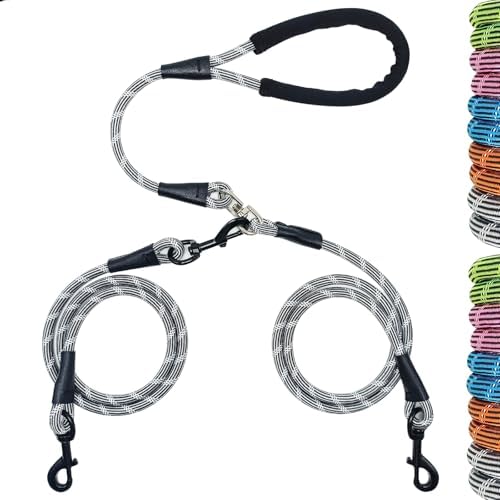 WYuZe 5FT Double Dog Leash No Tangle Rope Dual Leash Easy Walk Two Dogs by WYuZe