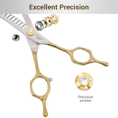 Dog Grooming Scissors, 7.0'' Pet Curved Chunkers Shears - Image 5