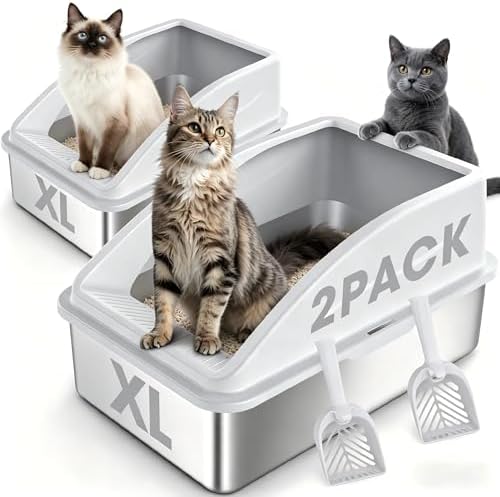 Stainless Steel Litter Box | XL Enclosed Cat Litter Boxes by AIPERRO