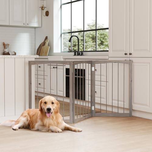 Giantex Freestanding Foldable Dog Gate Indoor - Image 7