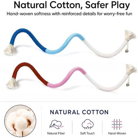 4-Pack Cat Toys for Indoor Cats, Woven Cotton Rope Toys - Image 5