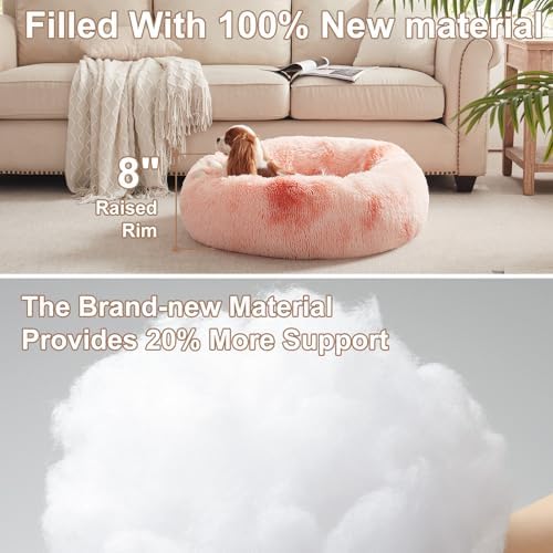 30 in Faux Fur Fluffy Donut Dog Bed - Image 3
