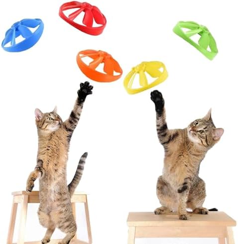 18 Pieces Cat Fetch Toy with Colorful Flying Propellers Set, Cat Playing - Image 3