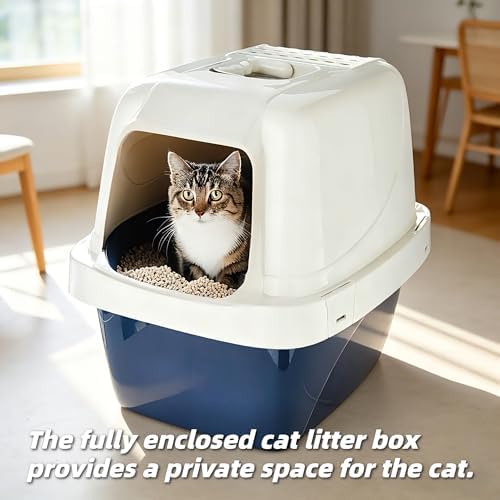 Sifting Cat Litter Box Extra-Large, Enclosed Hooded Pan - Image 3