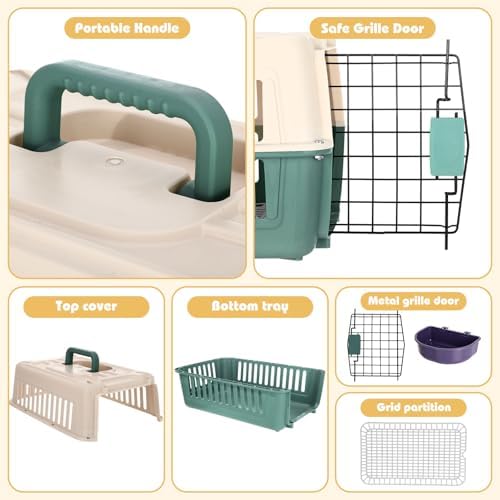 2 Set Hard Plastic Pet Carrier Breathable Dog Cat - Image 3