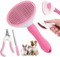 Oromaviela 3PCS Dog Cat Rabbit Bunny Grooming Kit, Self-Cleaning Slicker Dog by Unknown