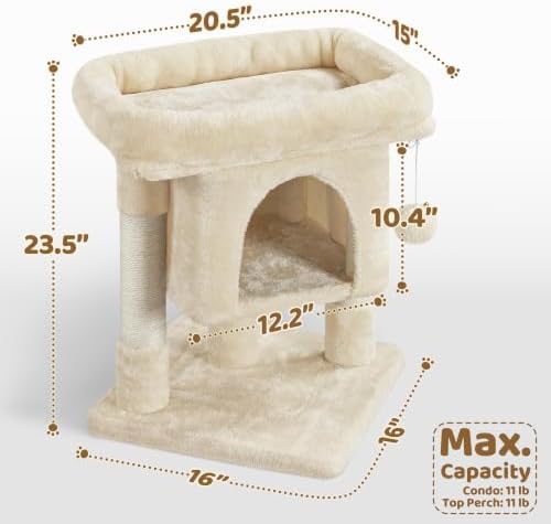 Yaheetech 23.5in Small Low-Profile Cat Tree Condo - Image 3
