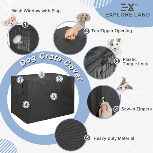 Explore Land Dog Crate Cover, 38 inches - Image 5