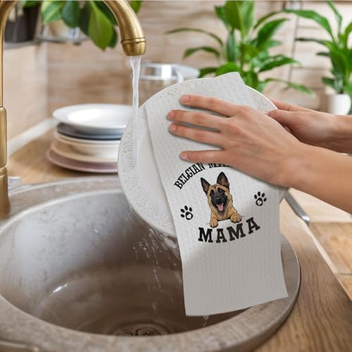 Belgian Malinois Kitchen Towels, Dog Mama Belgian Malinois Gifts - Image 2