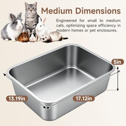 Stainless Steel High Sides Cat Litter Box - Image 6